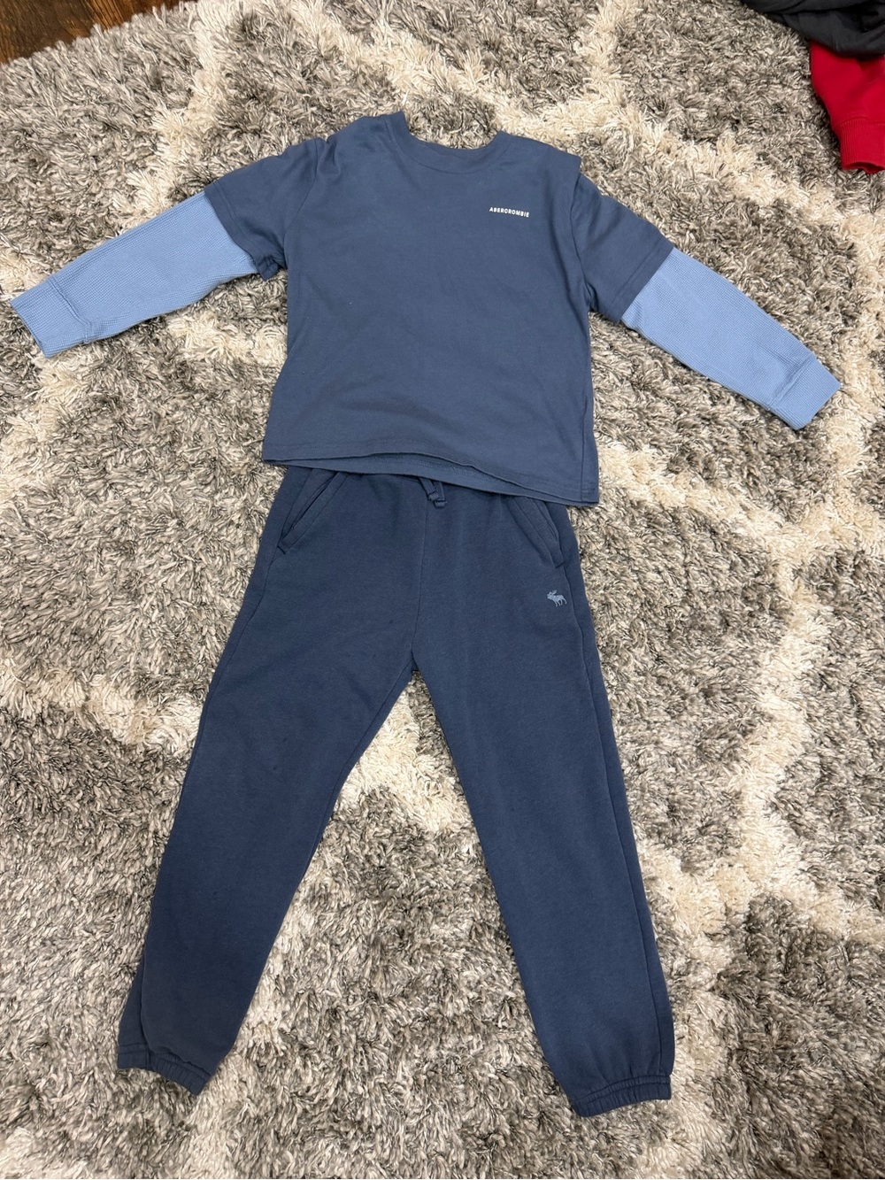 abercrombie kids Two-Tone Navy and Light Blue Jogger Set